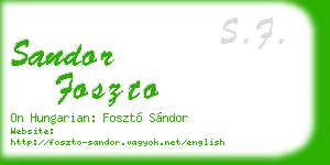 sandor foszto business card